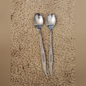Set Of 2 Stainless Steel Spoons Avonrose Korea #Y